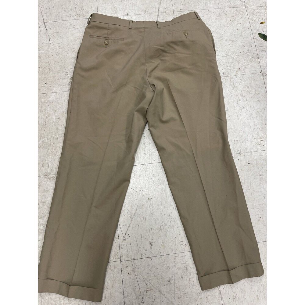 Vtg Lauren Ralph Lauren Pants Mens 38x30 Brown Wool Pleated Cuffed Total Comfort